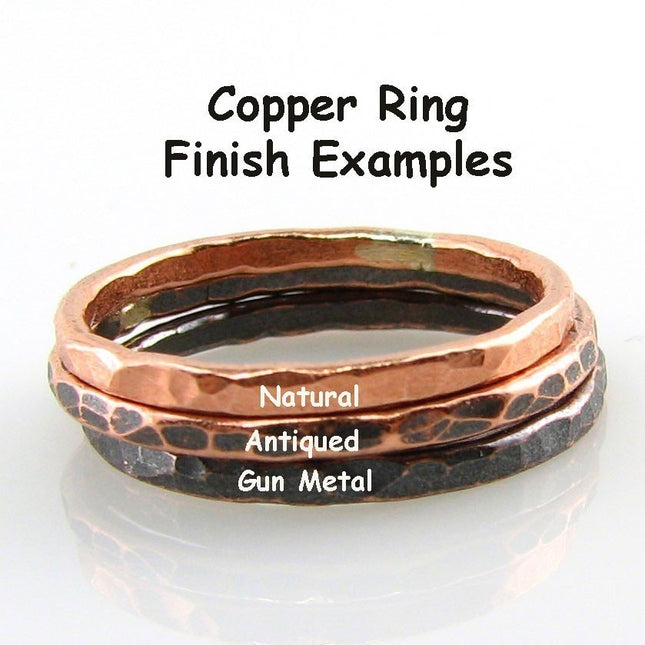 Copper Stacking Ring, Fluted Texture