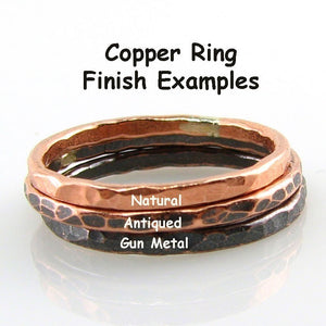 Copper Stacking Ring, Coral Reef Texture