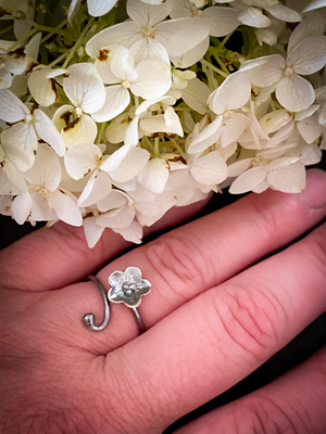 Blossom and Bud Tendril Wrap Stacking Ring
