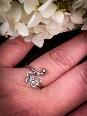 Blossom and Bud Tendril Wrap Stacking Ring