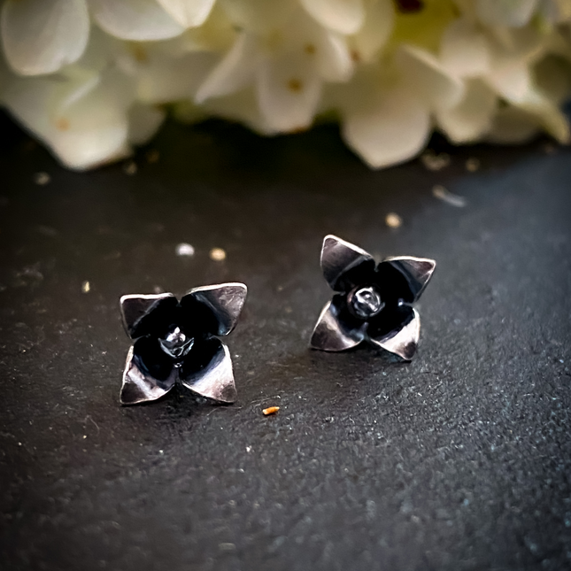 Tiny Bellflower Blossom Earrings
