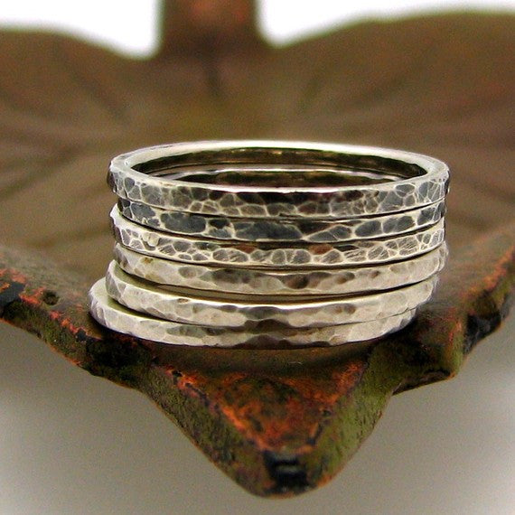 Sterling Silver Stacking Ring, Coral Reef Texture