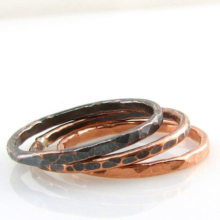Ombre' Trio of Copper Stacking Ring