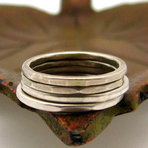 Sterling Silver Stacking Ring, Fluted Texture